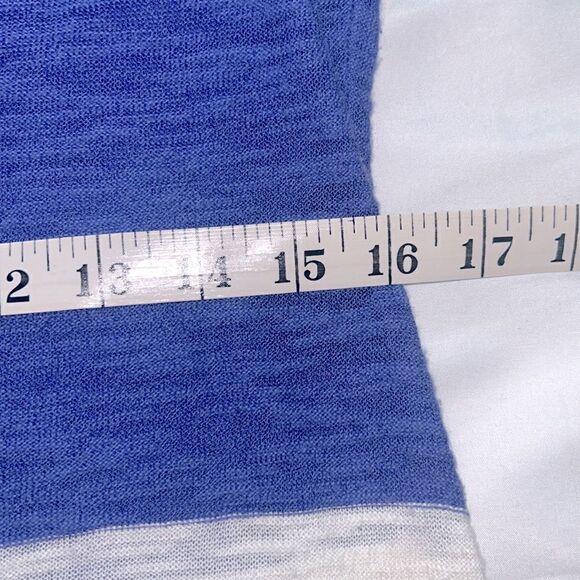 Express Light/Dark Blue & White Stripe Half Sleeve Shirt Size Small - Picture 6 of 8